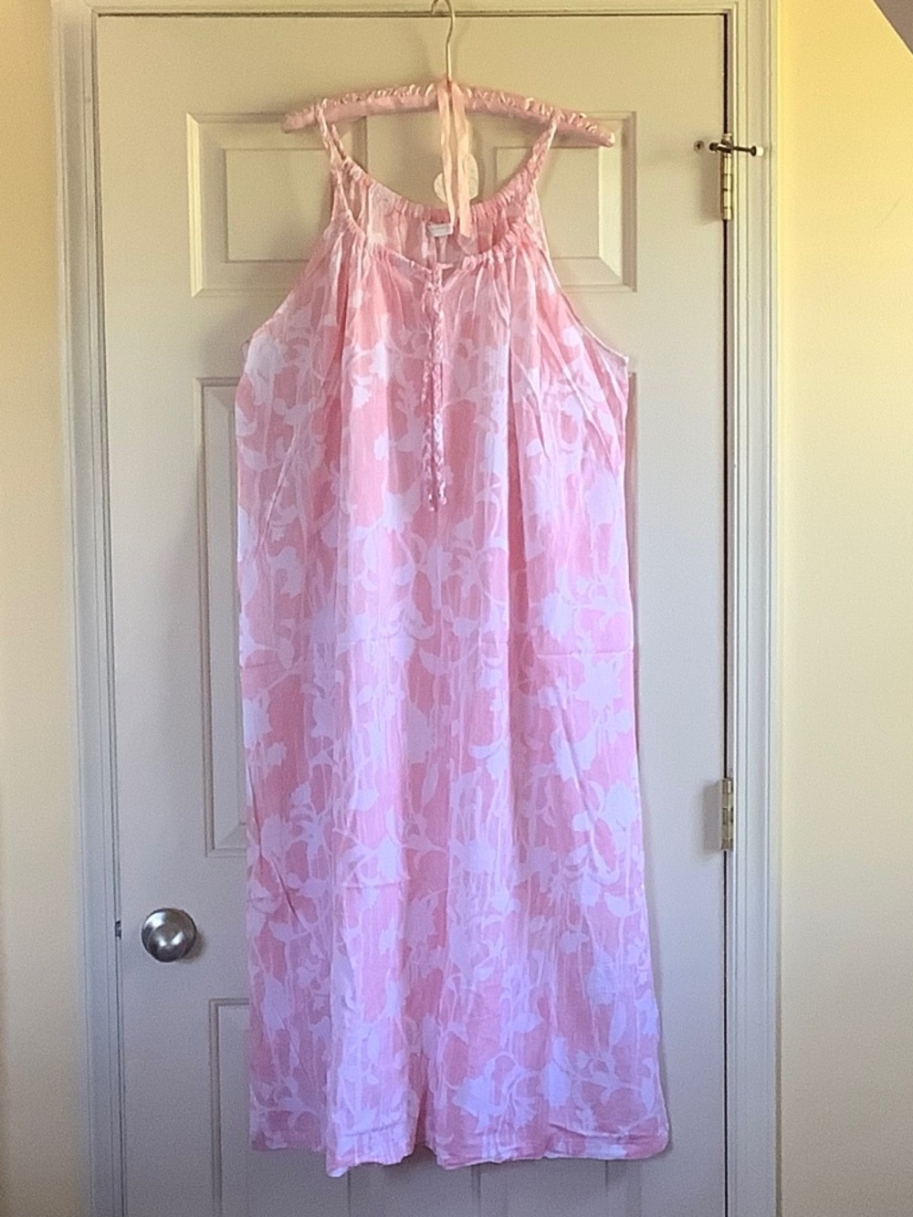 Charter Club Intimates Pink Watercolor Printed Cotton Gauze Nightgown SZ XXXL